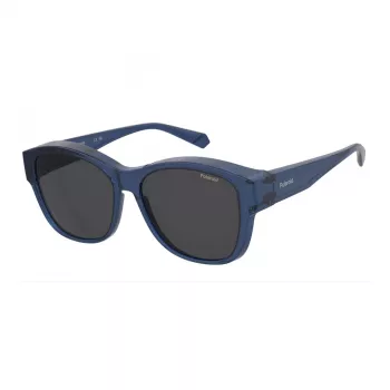 Polaroid Ancillaries PLD9019SPJP unisex hranaté slnečné okuliare - polarizovaná sivá šošovka čierny rám