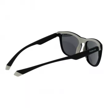 Polaroid PLD2133S08AM9 unisex obdĺžnikové slnečné okuliare - čierny rám, sivé polarizované sklá, 56 mm
