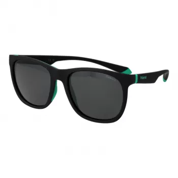 POLAROID PLD2140S543OL Unisex hranaté slnečné okuliare - havana acetátový rám, zelené polarizované polykarbonátové šošovky, UV400 ochrana