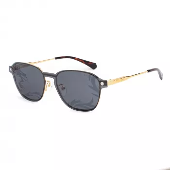 POLAROID PLD6119GCSJ5G unisex obdĺžnikové slnečné okuliare - rám Havana, sivé polarizované sklá, 53 mm