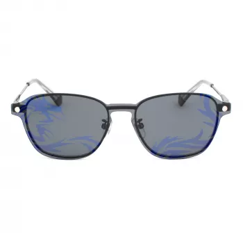 POLAROID PLD6119GCSKJ1 unisex obdĺžnikové slnečné okuliare - sivé polarizované sklá, čierny rám, 53 mm