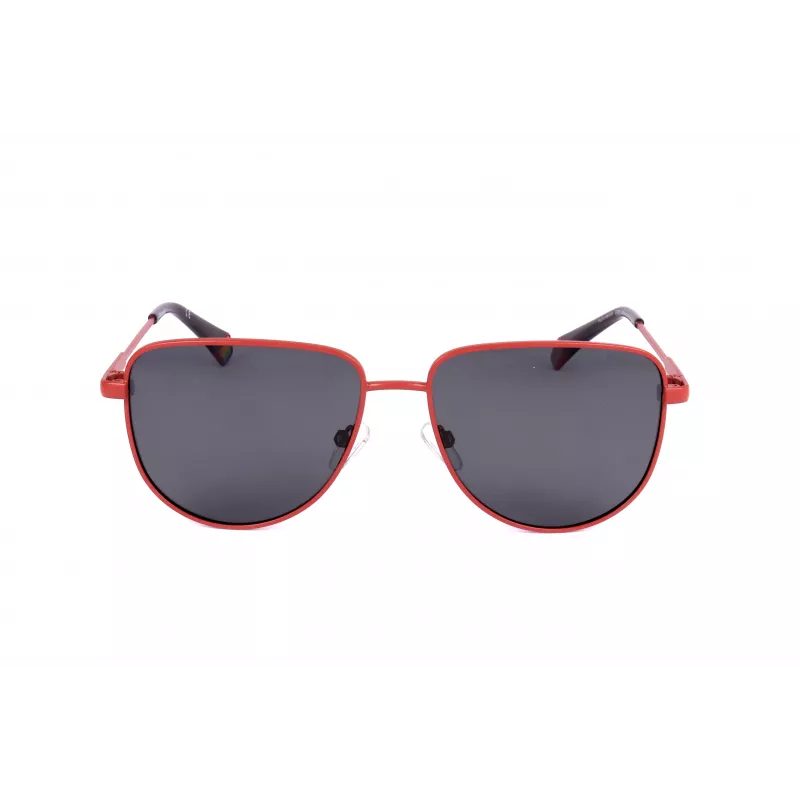 POLAROID PLD6196SX0Z3 unisex hranaté slnečné okuliare - čierny rám sivé polarizované šošovky 56 mm