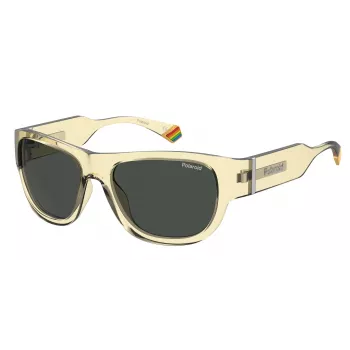 Polaroid PLD6197/S MC40G Unisex hranaté slnečné okuliare - polarizované sivé šošovky, čierny rám