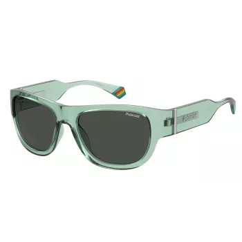 Polaroid PLD6197SMC1ED unisex hranaté slnečné okuliare - čierny rám sivé polarizované sklá 55 mm