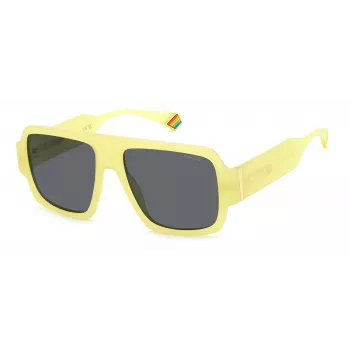 Polaroid PLD6209SX40G unisex obdĺžnikové slnečné okuliare - havannový rám, zelené polarizované TAC sklo, UV400