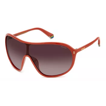 POLAROID PLD6216SL7Q unisex slnečné okuliare - čierny rám, sivé polarizované šošovky, štítový tvar