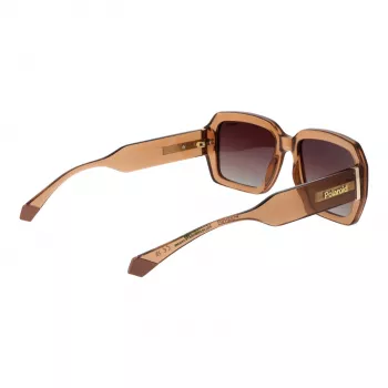 POLAROID PLD6223SX5409 unisex obdĺžnikové slnečné okuliare - čierny rám, sivé polarizované šošovky, 54 mm