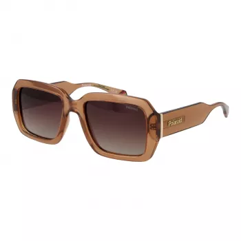 POLAROID PLD6223SX5409 unisex obdĺžnikové slnečné okuliare - čierny rám, sivé polarizované šošovky, 54 mm
