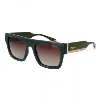 Polaroid PLD6224SX541E Unisex obdĺžnikové slnečné okuliare - sivé sklá, čierno-sivý rám