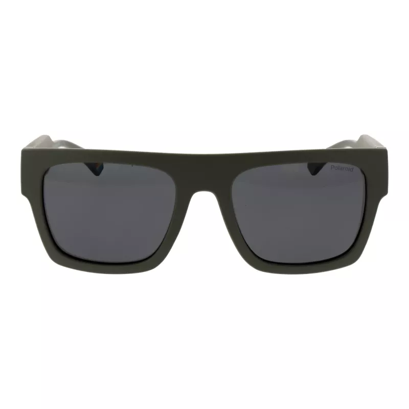 POLAROID PLD6224SX543Y unisex obdĺžnikové slnečné okuliare Havana zelené 54 mm