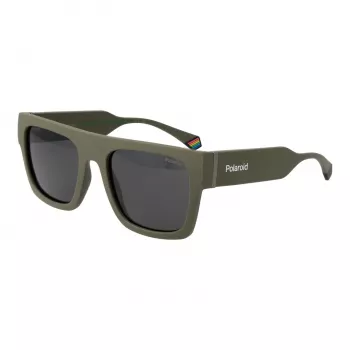 POLAROID PLD6224SX543Y unisex obdĺžnikové slnečné okuliare Havana zelené 54 mm