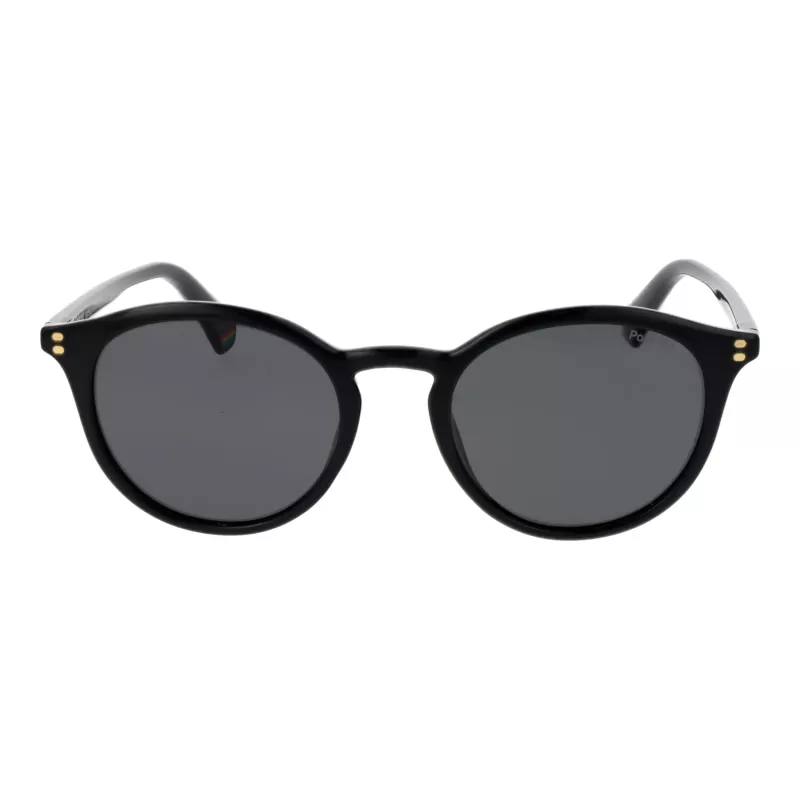 POLAROID PLD6233S51807 unisex hranaté slnečné okuliare - čierny rám sivé polarizované sklo 51 mm