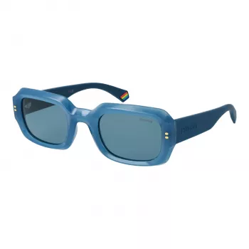 Polaroid PLD6239SX51MV unisex obdĺžnikové slnečné okuliare - čierny rám sivé šošovky 51mm