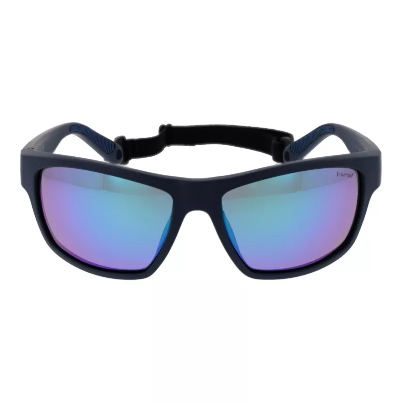 Polaroid PLD7037S60PJP unisex obdĺžnikové slnečné okuliare - čierny rám sivé šošovky 60 mm
