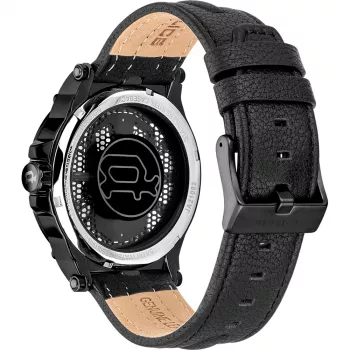 Police pánske hodinky Battalion quartz analógové PEWJA2108203 47mm čierny ciferník čierny kožený remienok