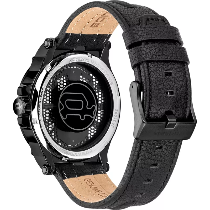 Police pánske hodinky Battalion quartz analógové PEWJA2108203 47mm čierny ciferník čierny kožený remienok