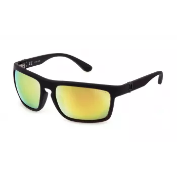 POLICE pánske slnečné okuliare SPLF63-63U28G Havana obdĺžnikový acetátový rám sivo-zelené sklá 63/18/130 mm