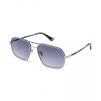 POLICE pánske slnečné okuliare SPLL86M580F94 Dark Havana štvorcový acetátový rám sivé gradientové sklo UV400 58/16/145 mm