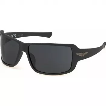 POLICE pánske slnečné okuliare SPLN37M650I41 Pilot obdĺžnikové kovový rám gunmetal sivé sklá 65 mm