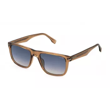 POLICE pánske slnečné okuliare SPLQ83-560805 - hranatý acetátový rám, UV400 ochrana, 56 mm sklá