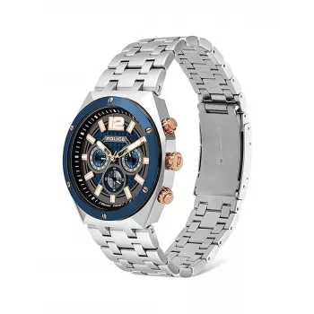 POLICE pánske hodinky 15995JSTBL61M 46 mm modrý ciferník modrý kožený remienok
