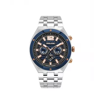POLICE pánske hodinky 15995JSTBL61M 46 mm modrý ciferník modrý kožený remienok