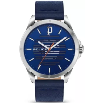 POLICE pánske hodinky PEWJA2204501 46mm quartz analógové nerez čierny ciferník kožený remienok