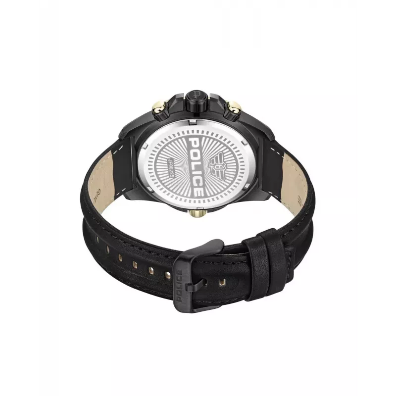 POLICE pánske hodinky PEWJF0022501 46 mm oceľ čierna koža