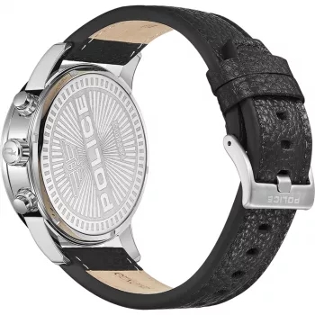 POLICE pánske hodinky PEWJF2203305 48 mm chronograf čierny ciferník kožený remienok
