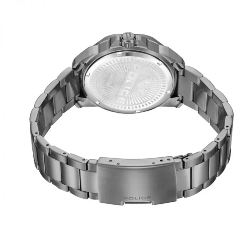 POLICE pánske hodinky PEWJH0021403 43 mm quartz analógové modrý ciferník hnedá koža