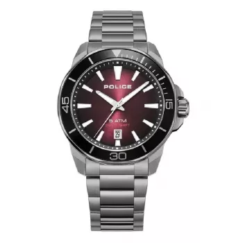 POLICE pánske hodinky PEWJH0021403 43 mm quartz analógové modrý ciferník hnedá koža