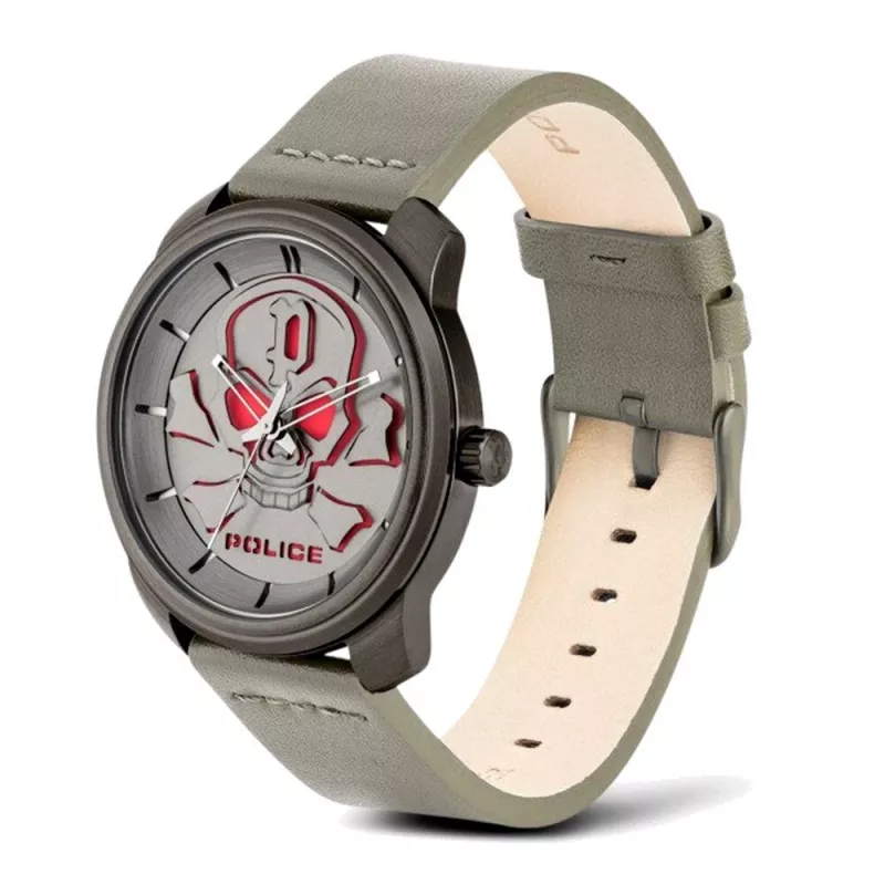 POLICE pánske hodinky PL15714JSU-61 44,5mm modrý ciferník kožený remienok quartz