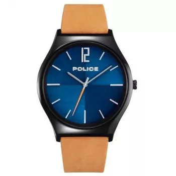 Police pánske hodinky PL15918JSB03 44mm nerezová oceľ koža čierna