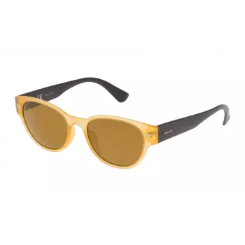 POLICE SPL15152760G pánske hranaté slnečné okuliare – havana acetátový rám, zelené polykarbonátové šošovky, ochrana UV400
