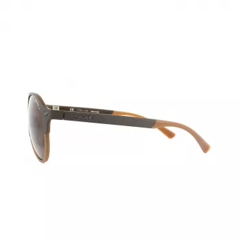 Police SPL1635594CP unisex obdĺžnikové slnečné okuliare Havana acetátový rám, zelené polarizované šošovky 55/19/140 mm
