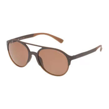 Police SPL1635594CP unisex obdĺžnikové slnečné okuliare Havana acetátový rám, zelené polarizované šošovky 55/19/140 mm