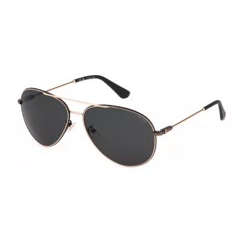 POLICE SPLL11-590302 unisex slnečné okuliare - čierny rám, sivé šošovky, UV400, 59 mm