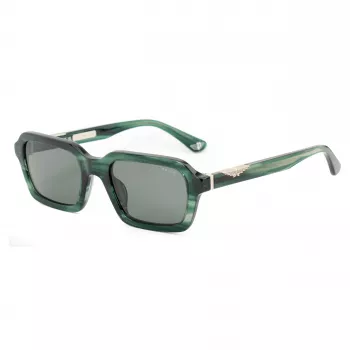 POLICE SPLL14-5309N6 pánske slnečné okuliare - čierny acetátový rám, sivé polykarbonátové sklá, UV400 ochrana, 53 mm