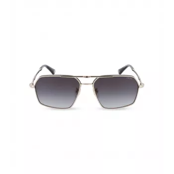 POLICE SPLL86-58302Y pánske hranaté Havana acetátové slnečné okuliare so zelenými polykarbonátovými sklami UV400