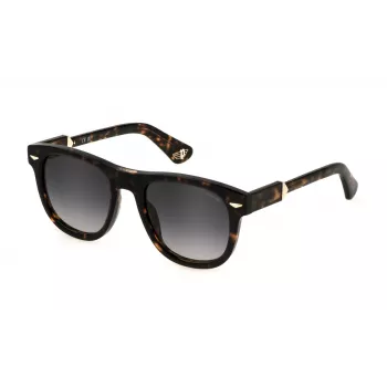 Police SPLL87E526E4V unisex slnečné okuliare Havana acetátová obruba zelené polykarbonátové sklá 52 mm
