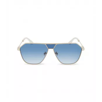 POLICE SPLL89-620300 pánske pilotné slnečné okuliare - lesklý čierny rám, tmavosivé sklá, 62 mm
