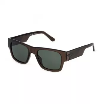 POLICE SPLP23M54M82P pánske obdĺžnikové polarizované slnečné okuliare Havana acetátový rám zelené sklá 54mm