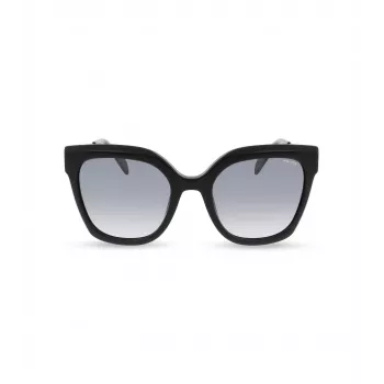 POLICE dámske slnečné okuliare SPLG19-540700 čierny acetátový obdĺžnikový rám sivé sklá 54 mm