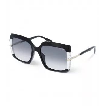 POLICE dámske slnečné okuliare SPLG23M570700 geometrický čierny acetátový rám sivé polykarbonátové šošovky 57mm