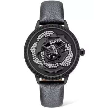 Police dámske hodinky PL16073BSB-02 34 mm quartz analógové oceľ koža čierna