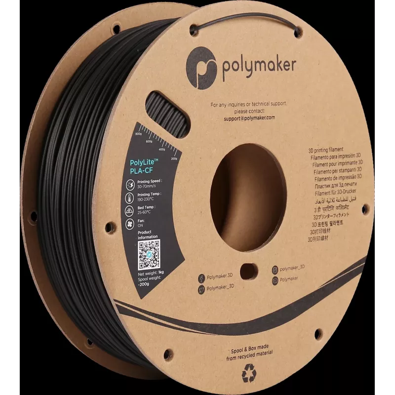 Polymaker PA10001 PLA filament 1,75 mm 1 kg čierny