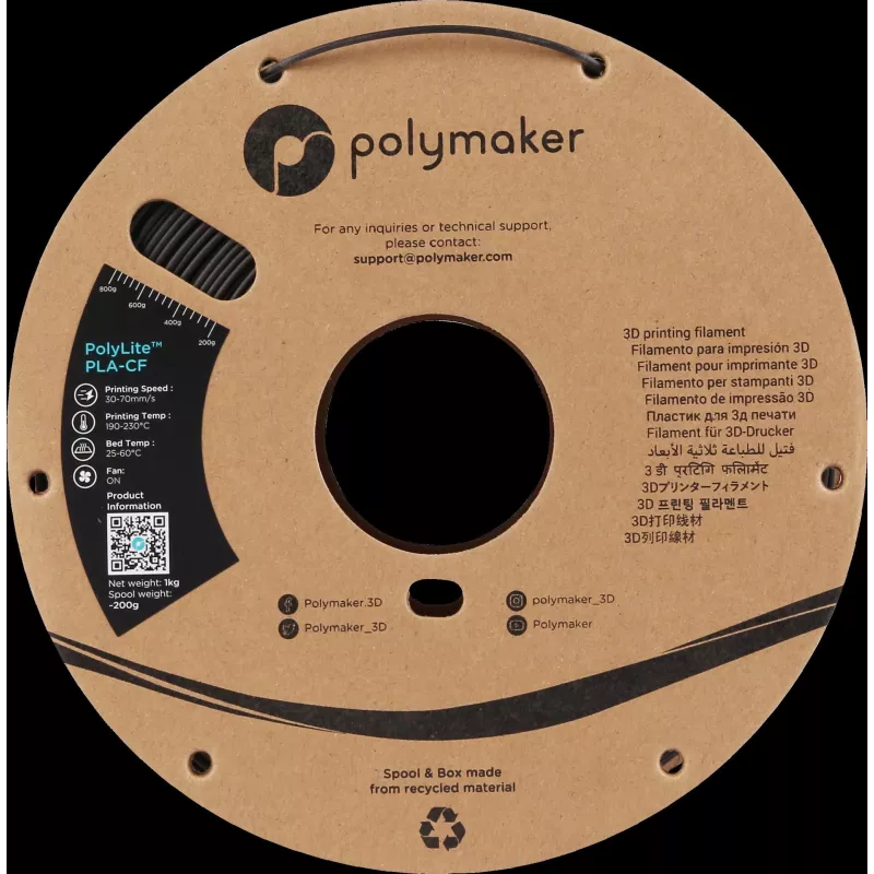 Polymaker PA10001 PLA filament 1,75 mm 1 kg čierny