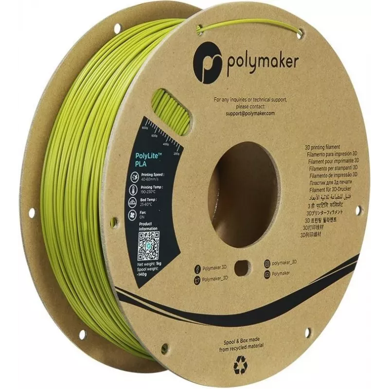 Polymaker PolyLite PLA filament pre 3D tlačiarne 1,75mm olivovozelený 1kg (PA02058)