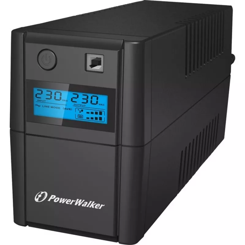 PowerWalker VI 650 SHL IEC line-interactive UPS – 650 VA / 360 W, tower, 2x IEC C13