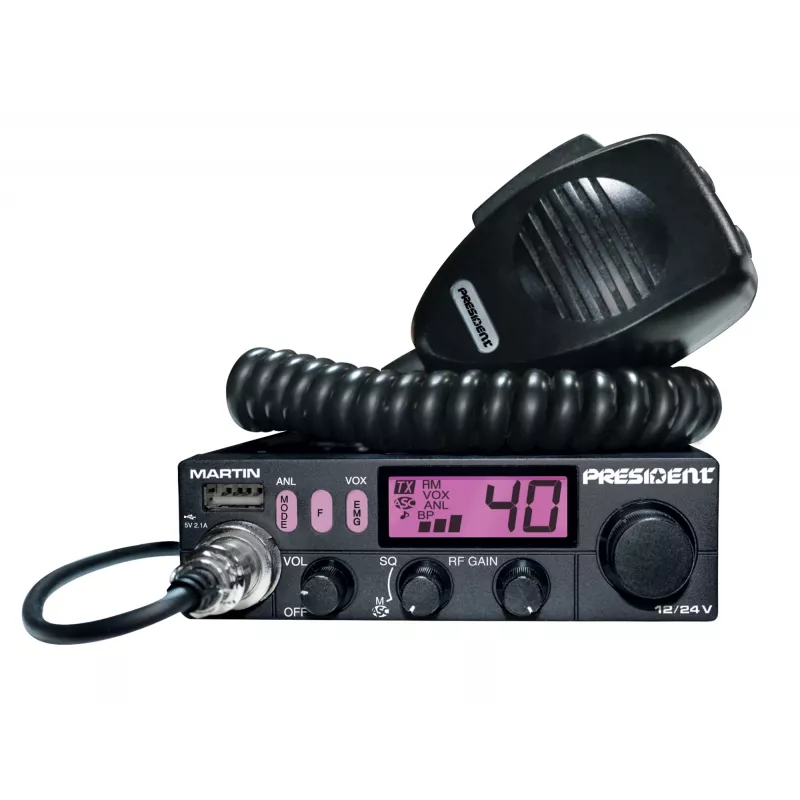 President Martin ASC CB vysielačka AM/FM 12/24V